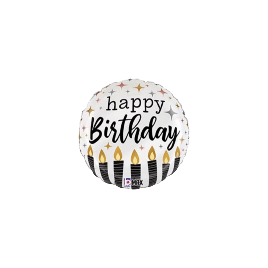 Satin Happy Birthday Candles Balloon