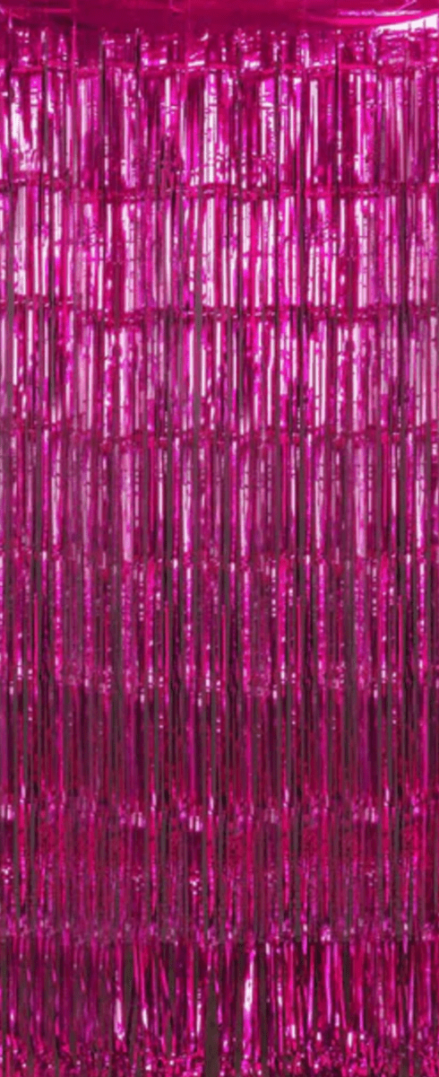 Fuchsia Foil Fringe Curtain