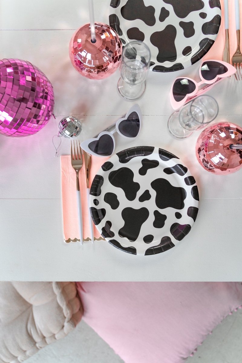 Pink & Gold Scalloped Napkins (Set of 8)