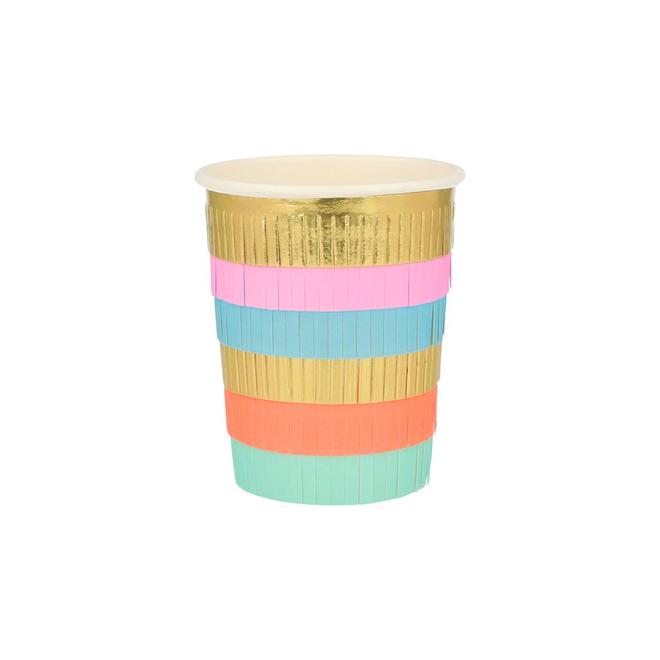Fringe Cups with Straws | Colored Fringe Cups | Bashify Event Co.