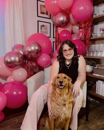 Fuchsia Foil Fringe Curtain