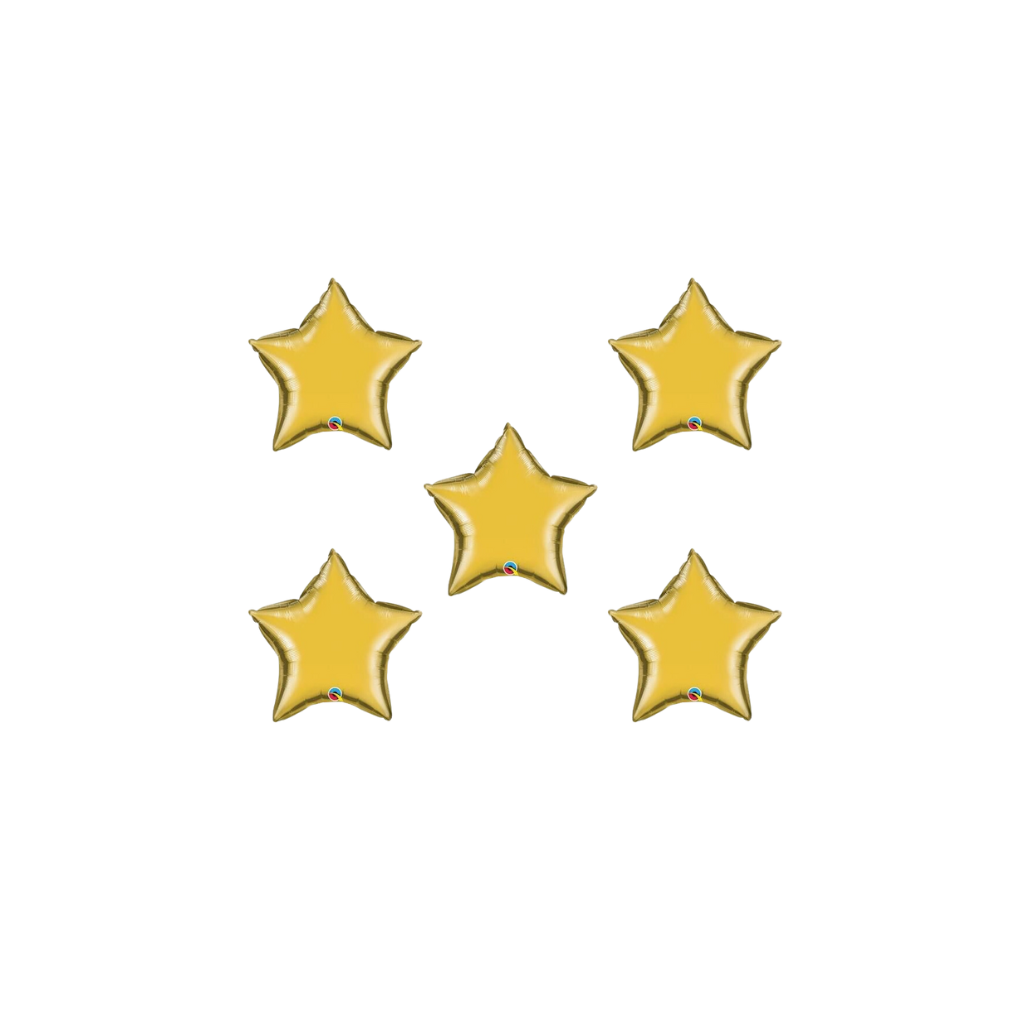 Gold Star Foil Balloons (Pack of 5)