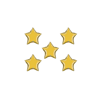 Gold Star Foil Balloons (Pack of 5)