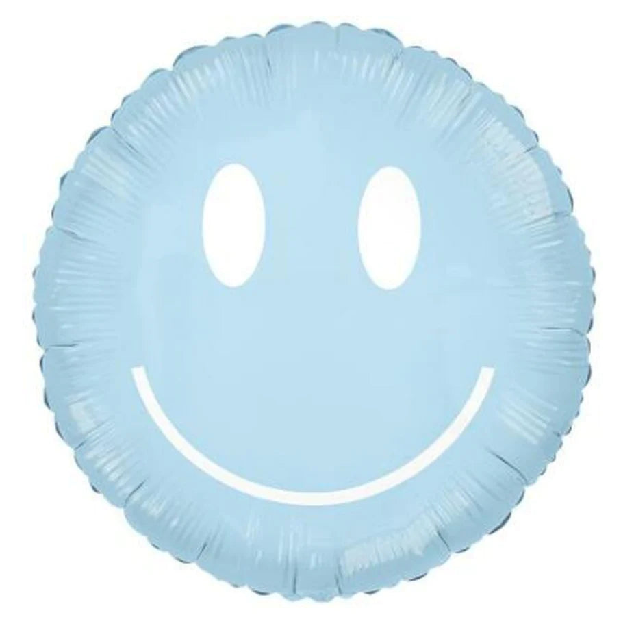 Blue Smiley Face Balloon
