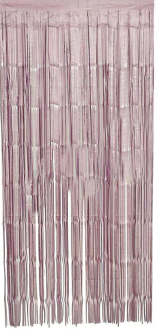 Dusty Rose Foil Fringe Curtain