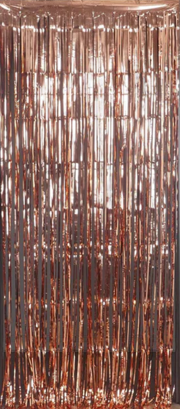 Rose Gold Foil Fringe Curtain