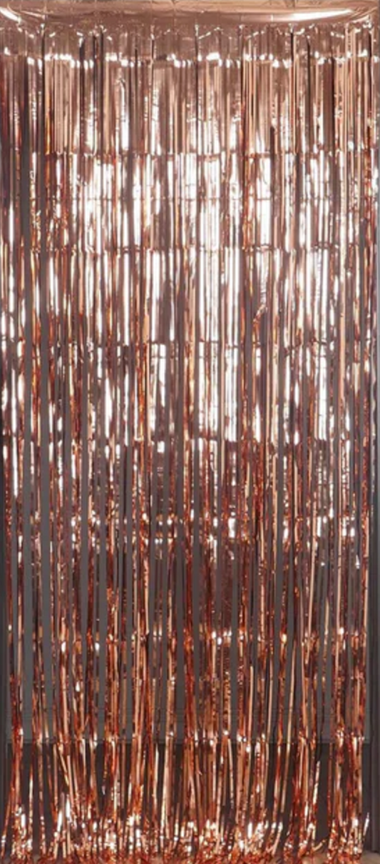 Rose Gold Foil Fringe Curtain