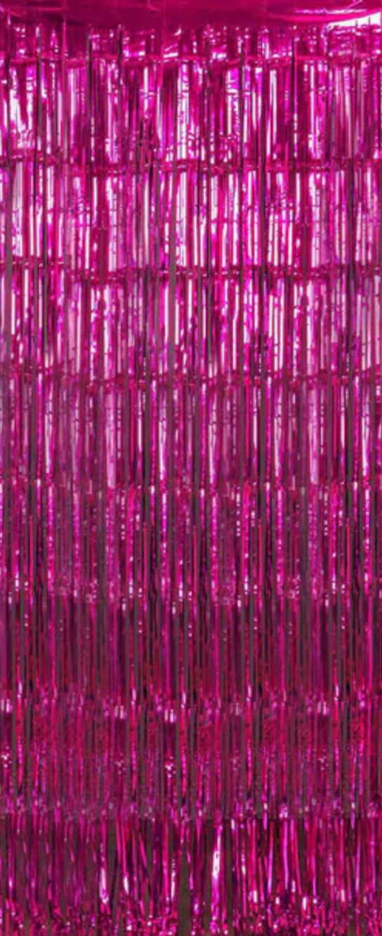 Fuchsia Foil Fringe Curtain