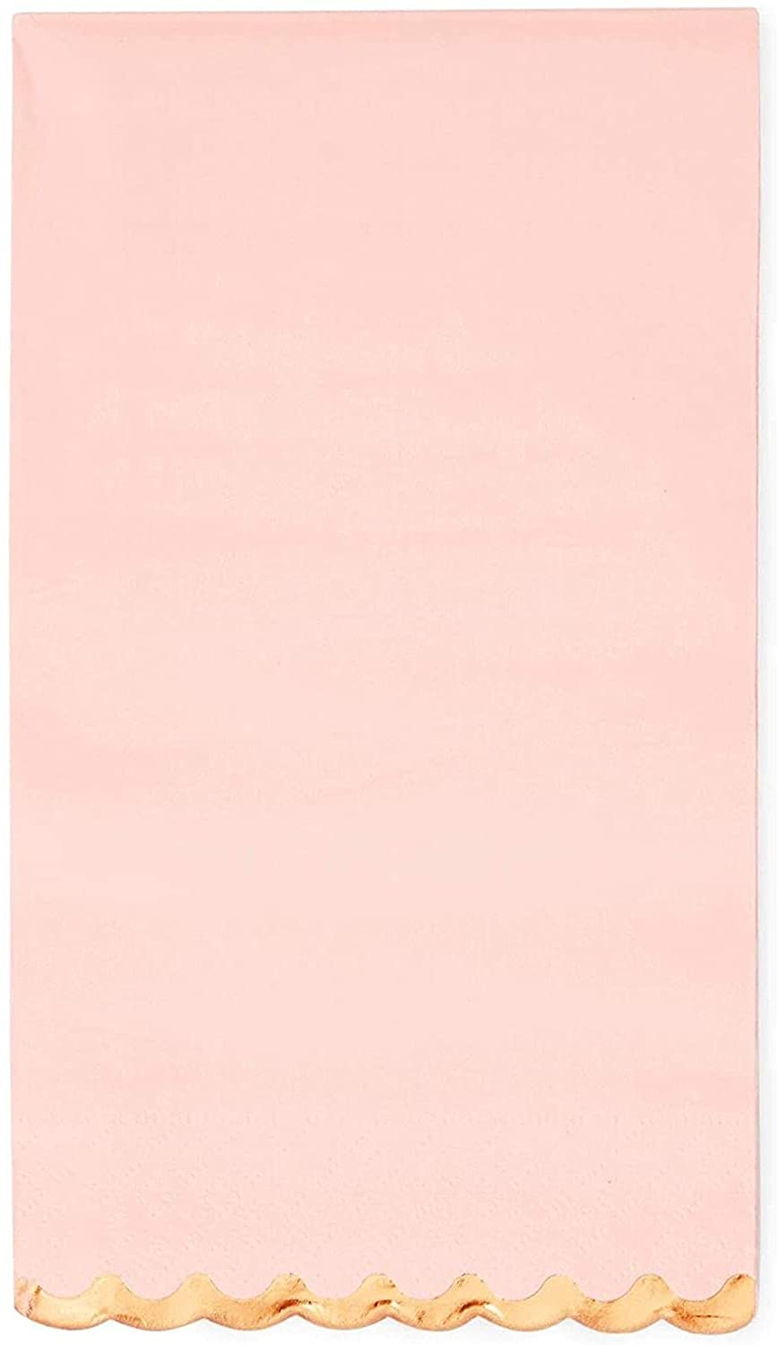Gold Scalloped Napkins Set | Pink Paper Napkin | Bashify Event Co.