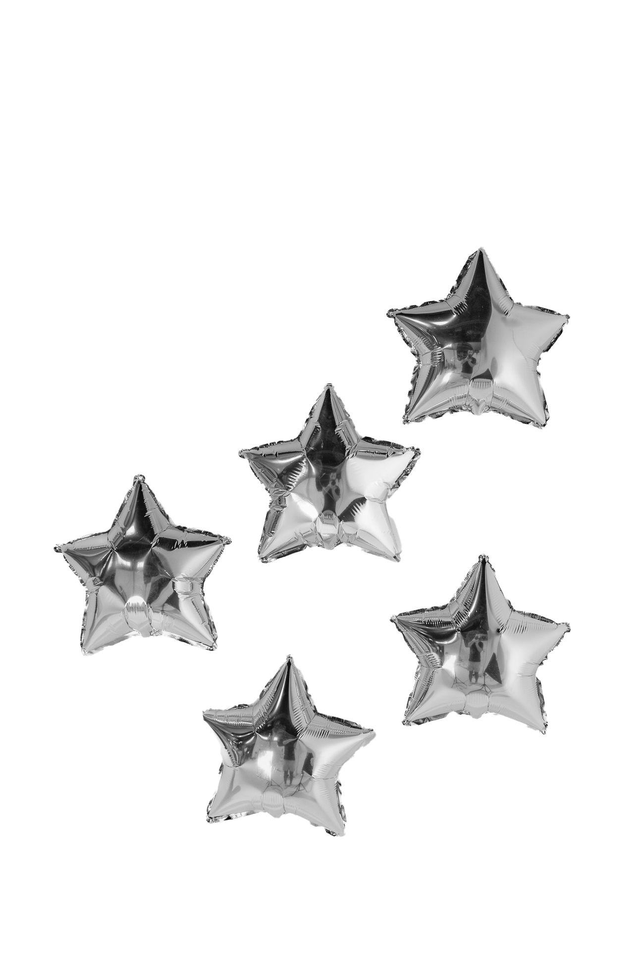 Silver Star Foil Balloons (Pack of 5)